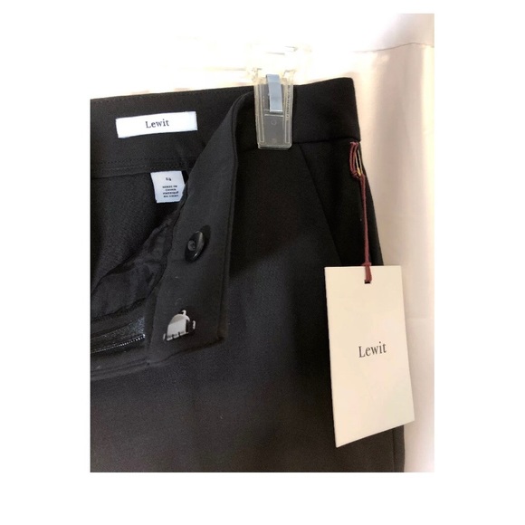 NEW‎ Lewit Side Slit Flare Leg Pants Black SZ 14 - Picture 7 of 8